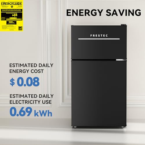 Mini Fridge with Freezer, 2-Door Compact Refrigerator for Bedroom Dorm Office Apartment C326