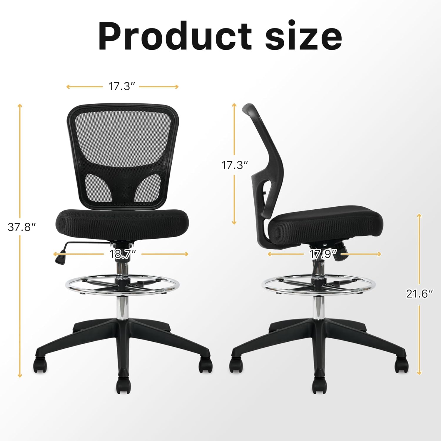 Drafting Chair Adjustable Height Tall Office Chair with Footrest H3222