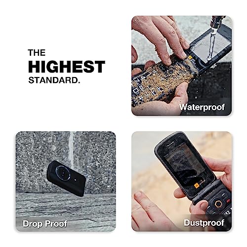 Rugged Flip Phone 4G LTE, Waterproof Drop-Proof, Large Keypad, Dual SIM M40245