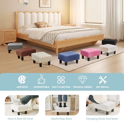 Sherpa Foot Stool Ottoman with Legs for Couch, Living Room, Bedroom, Office R82988