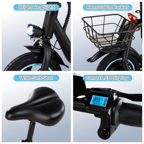 Electric Scooter for Adults, Foldable, 450W Motor, 12" Pneumatic Tire, Dual Disc Brake D9923