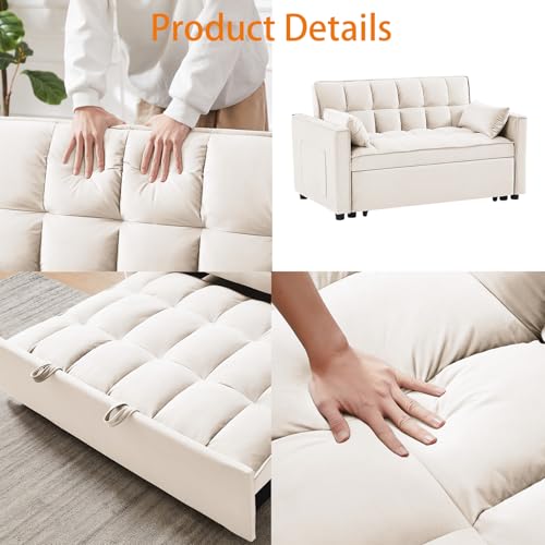 Sleeper Sofa Bed 3 in 1 Convertible Futon Couch with Reclining Backrest E908