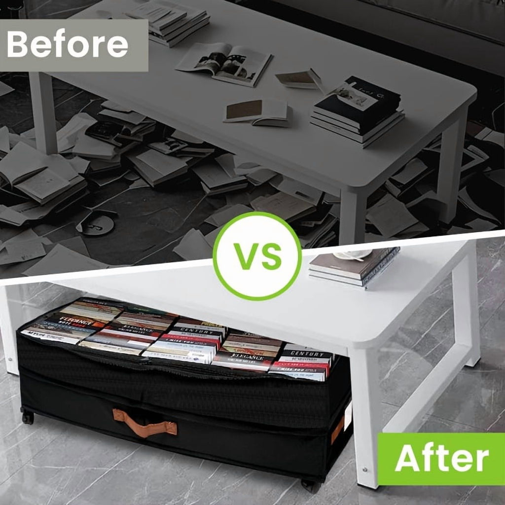 Under-Bed Storage Bins with Wheels and Clear Window Z7561