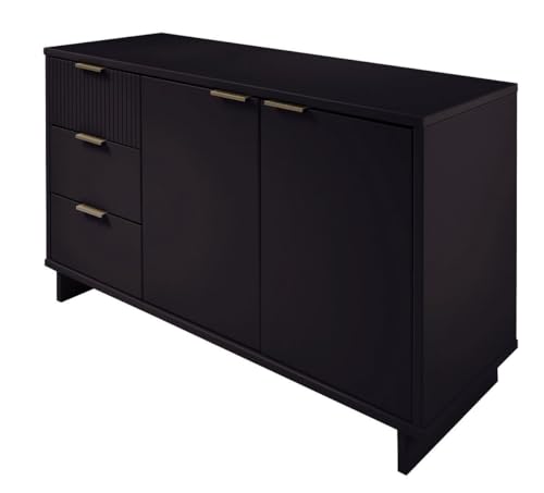 Modern Sideboard Buffet Cabinet with Storage, 3 Drawers and Shelves, Sage Green B5461