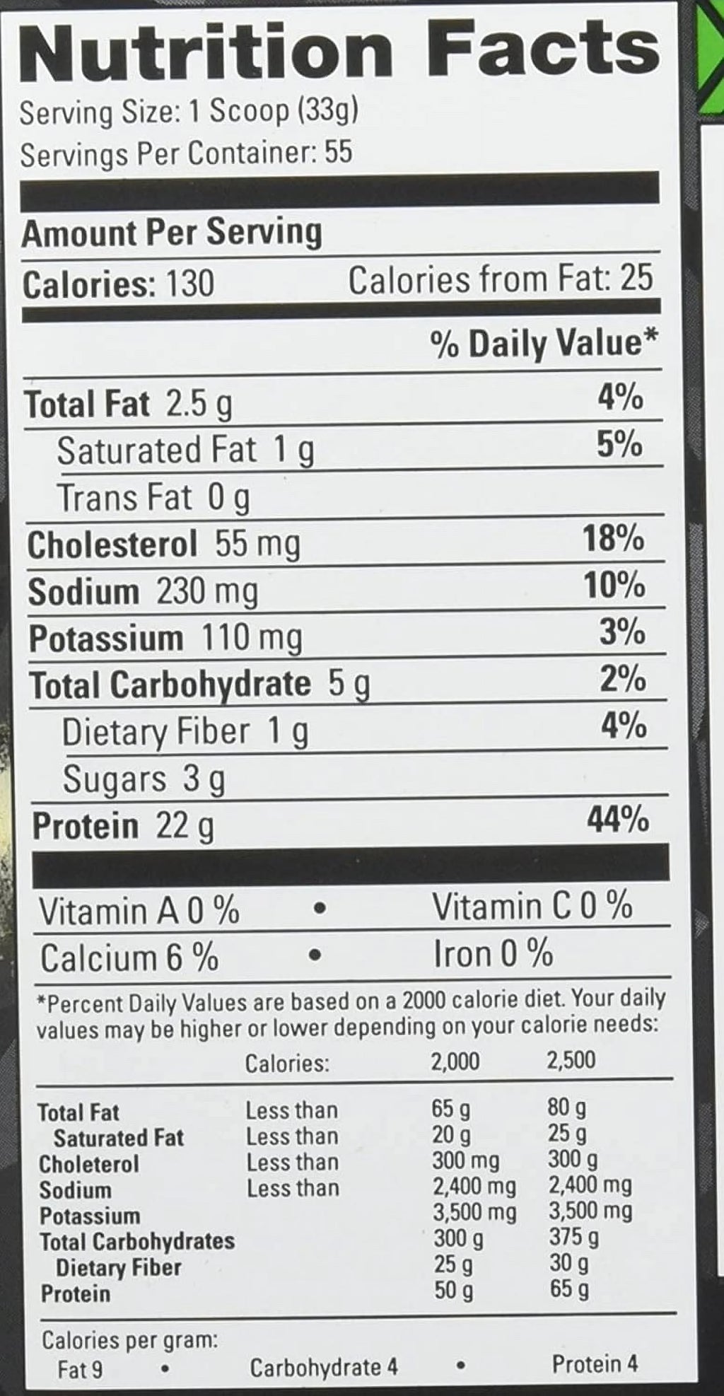 Vanilla Whey Protein Powder, 2 lbs D730