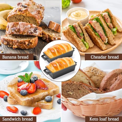Cast Iron Bread Pan with Lid, 2-Piece Loaf Pan Set for Baking K74940