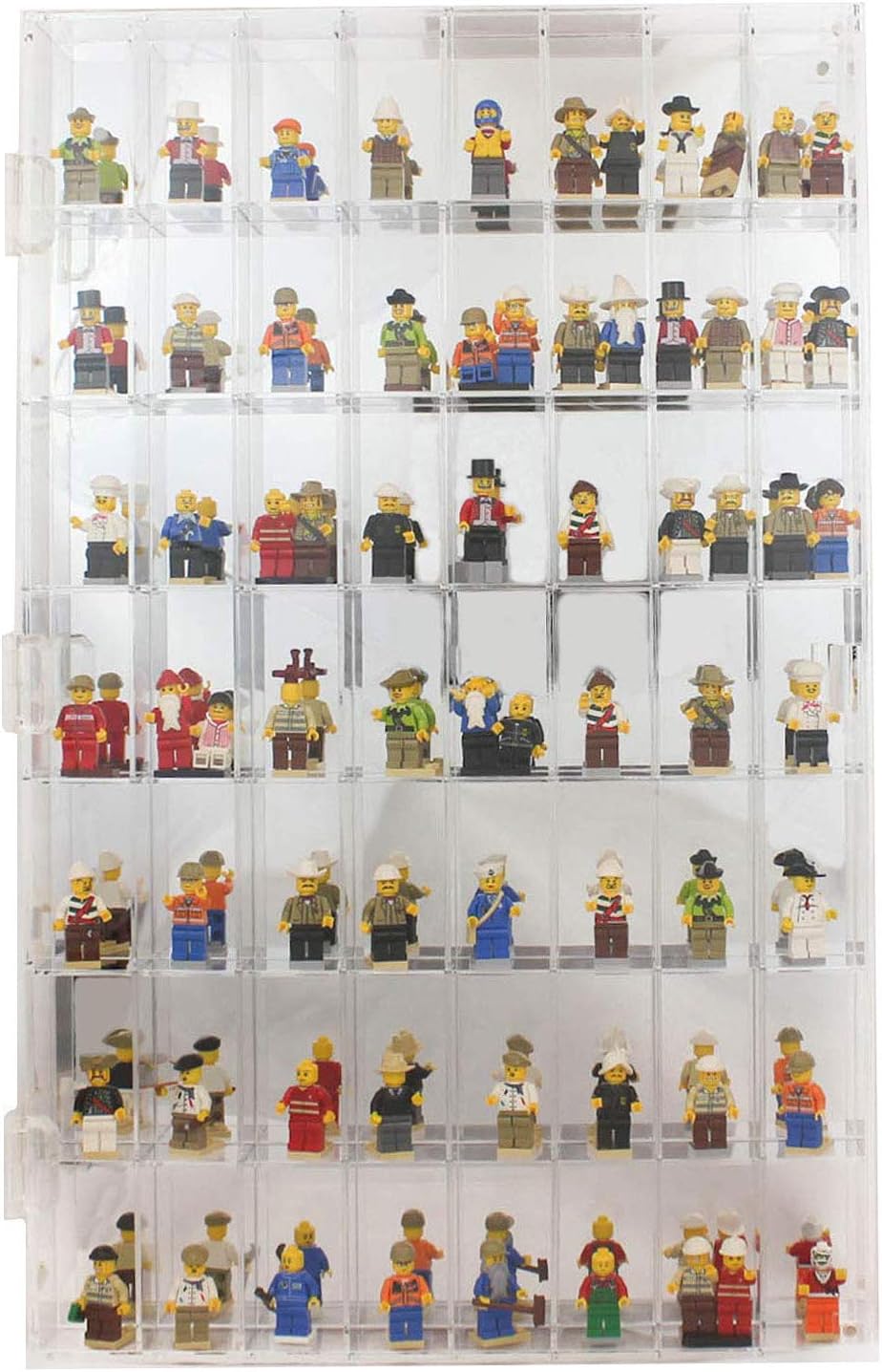 56 Compartment Diecast Toy Car Display Case with Door I11930