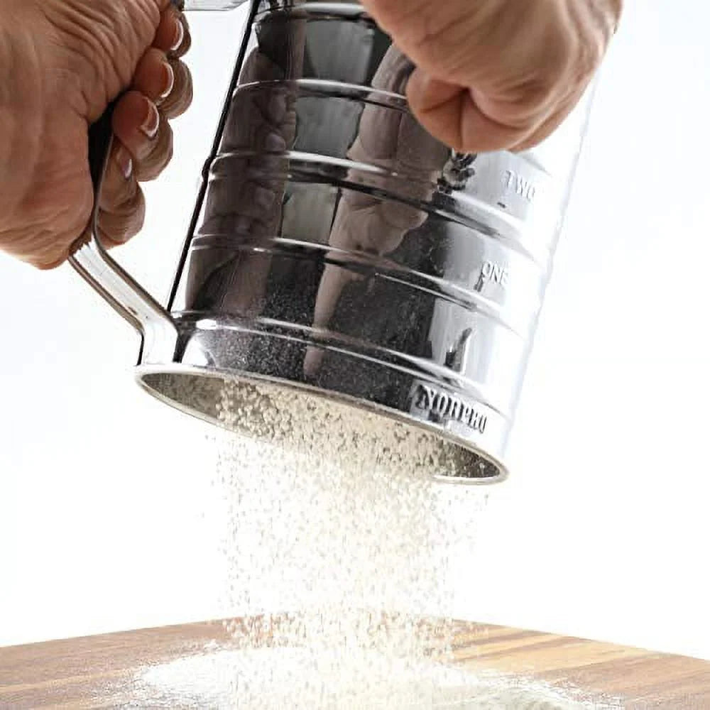 Stainless Steel Rotary Flour Sifter with Hand Crank T92010