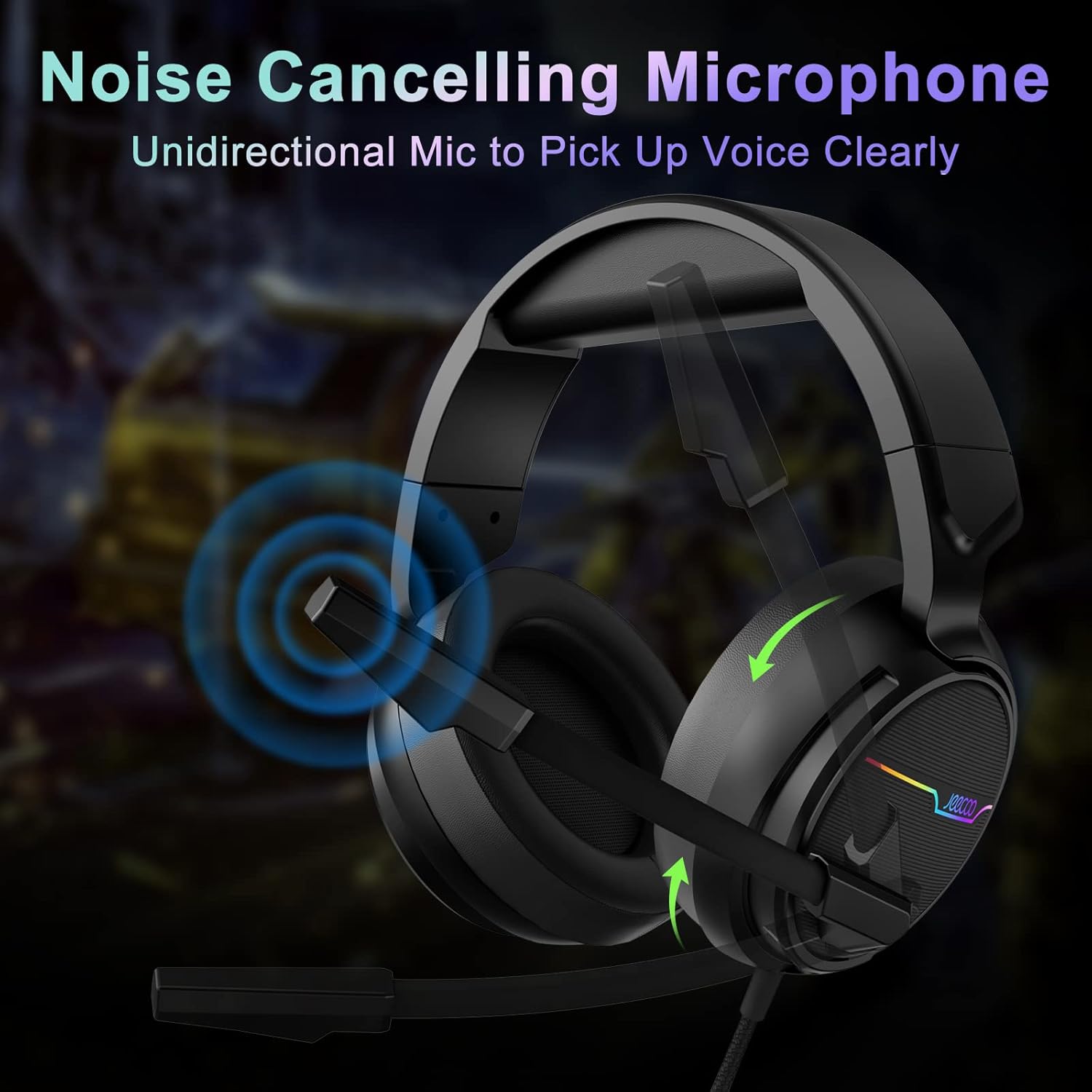 USB Gaming Headset with 7.1 Surround Sound and Noise Cancelling Mic F3226