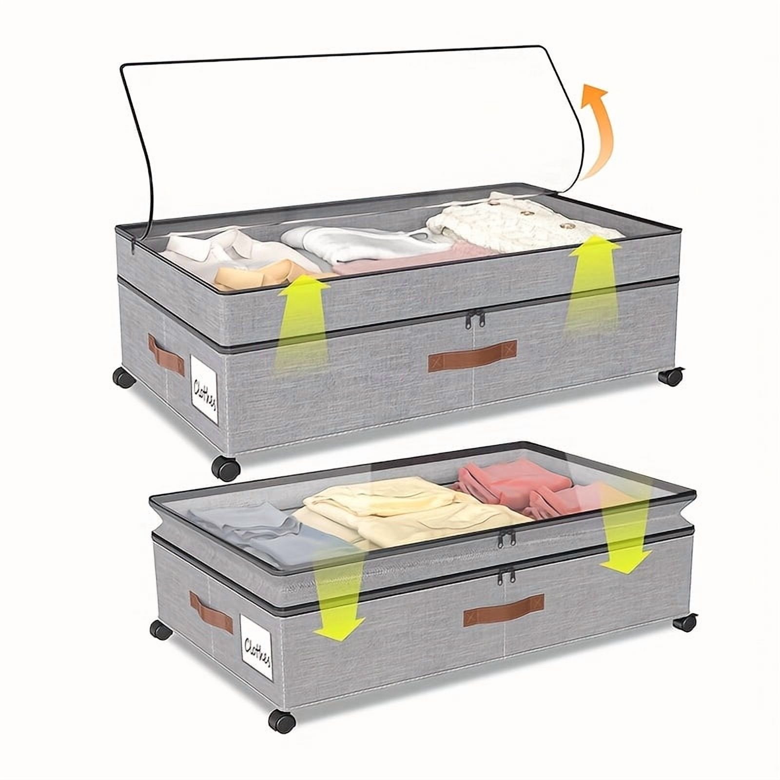 Under-Bed Storage Bins with Wheels and Clear Window Z7561