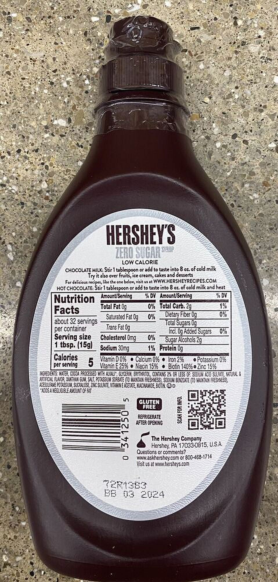 Zero Sugar Chocolate Flavor Syrup 17.5 Oz Bottle H235