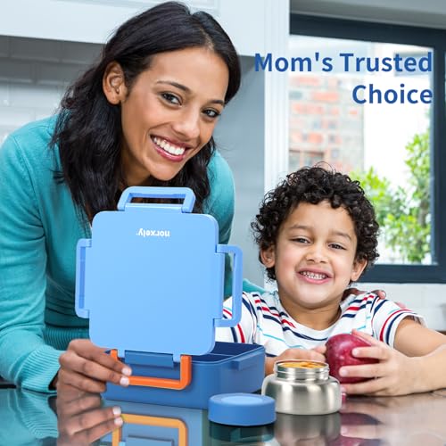 Kids Lunch Box with Thermos, 4 Compartments, Insulated, Drop-Proof, Dishwasher Safe I175
