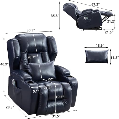 Electric Power Lift Recliner Chair with Massage & Heat for Elderly Y78444