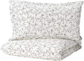 Ikea Kopparranka Duvet Cover and Pillowcase(s) White Dark Gray Full/Queen (Double/Queen) 204.496.59