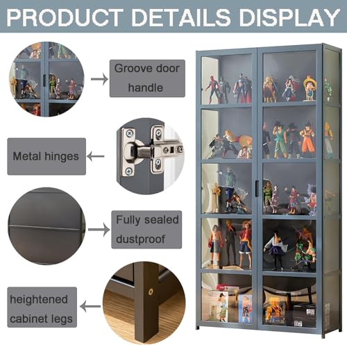 5-Tier Curio Display Cabinet with Acrylic Door, Collectibles Organizer Rack G844908