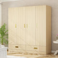 Homsee 82.7" H Modern Armoire Wardrobe Closet with 8 Doors and 2 Drawers, Clothing Storage Cabinet with 3-Tier Shelves and Hanging Rod for Bedroom, Light Brown Wood Grain