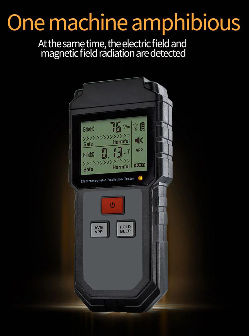 EMF Meter Electromagnetic Radiation Tester Digital Display W583042