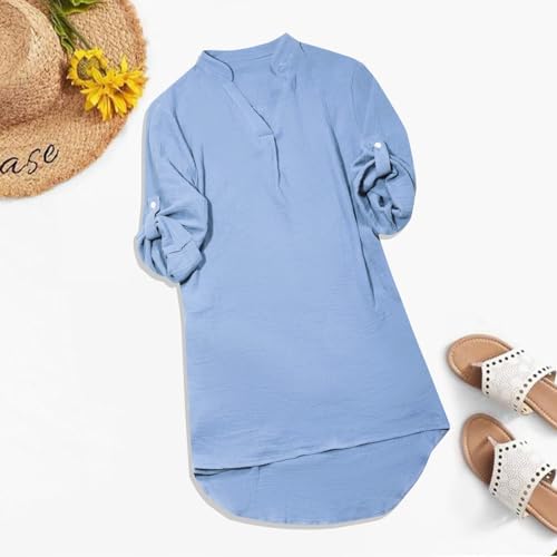 Women's Long Sleeve Button Down Shirt Dress B798