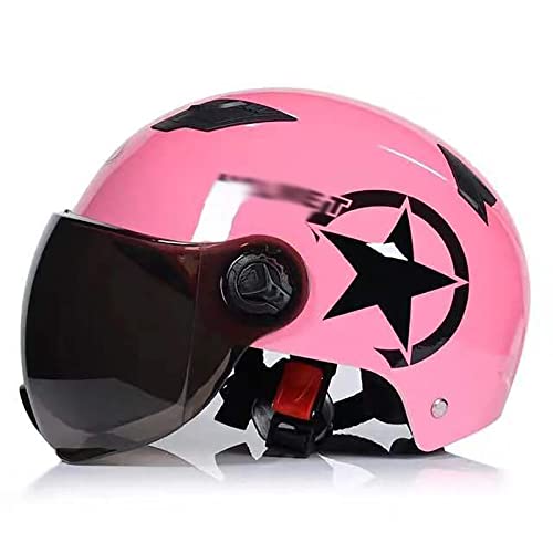 Motorcycle Half Helmet Electric Scooter Helmet, Open Face Crash Jet Helmet with Visor for Electric Scooter Motorcycle, Cruiser, Touring, Bicycle and Scooter DOT Approved