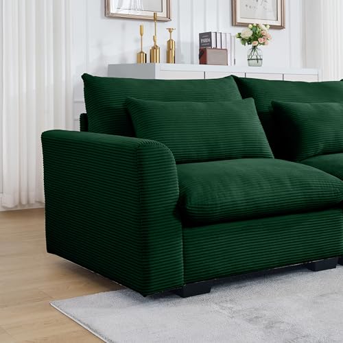 Corduroy Ottoman Footrest for Modular Sectional Sofa, Brown P1608