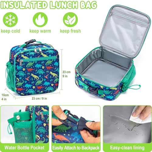 Bento Box for Kids Adults - Leakproof 3 Compartments Lunch Set with Thermos, Water Bottle, Lunch Bag & Cutlery C614861