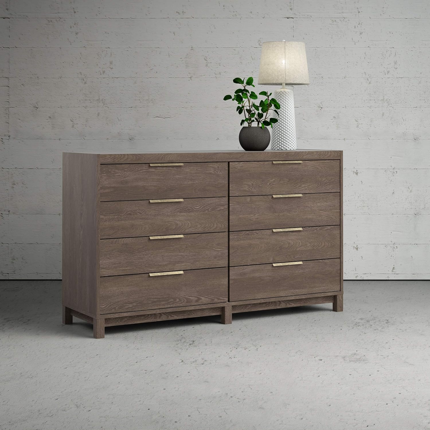 8 Drawer Double Dresser, Dark Chocolate E549961