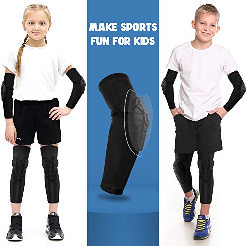 Kids Youth Sports Honeycomb Compression Knee Pad Elbow Guards Protective Gear Z875