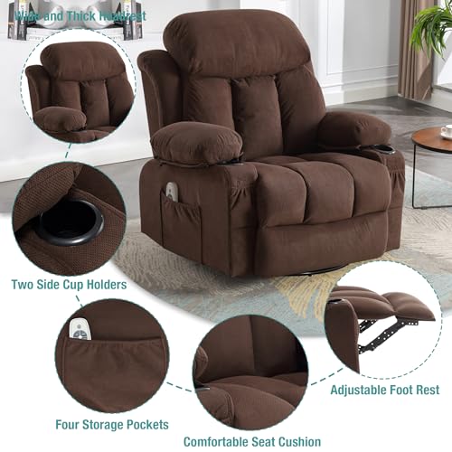 Massage Recliner Chair with Heat and Vibration, Ergonomic Fabric Sofa L1364