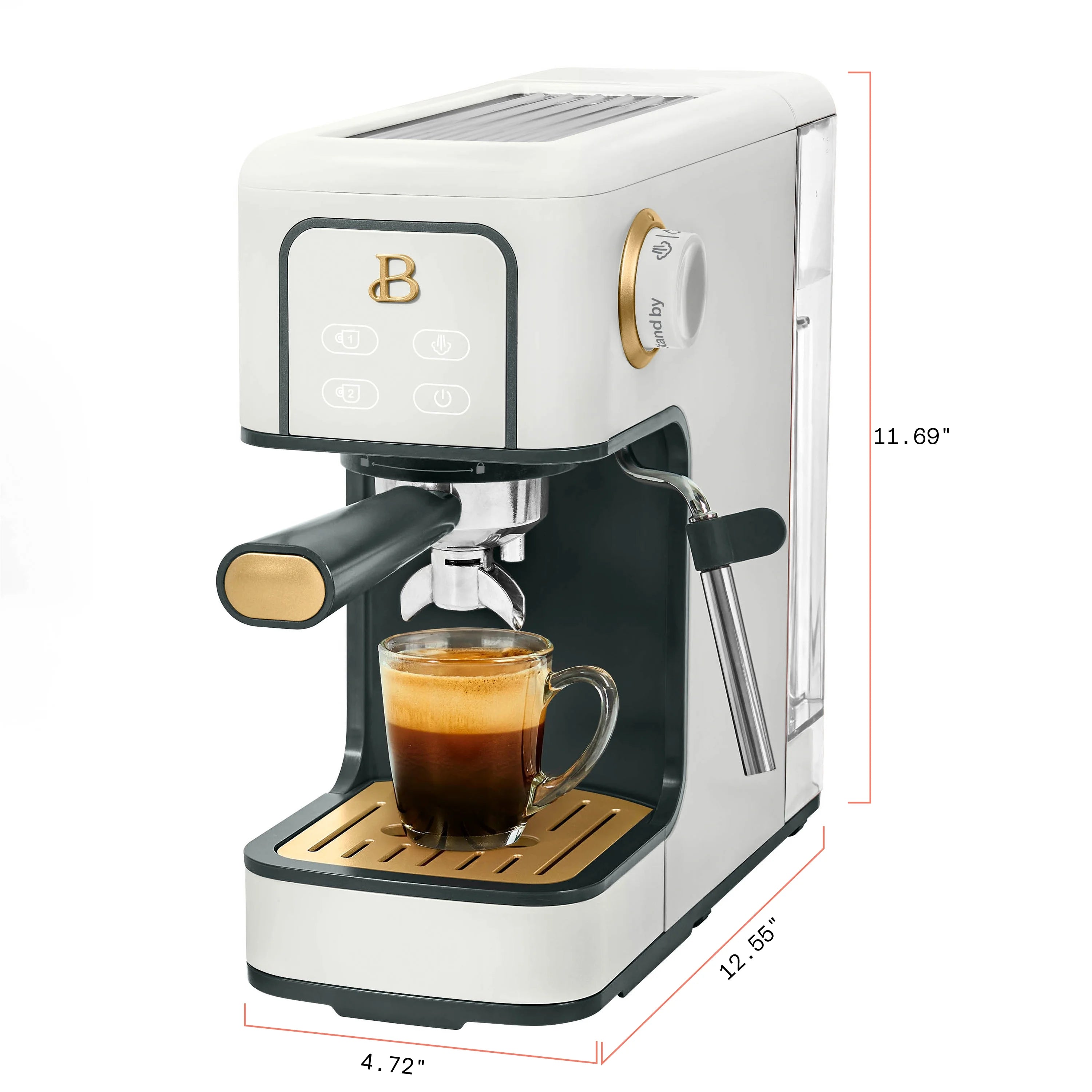 Slim Espresso Maker with 20-Bar Pressure, White B3796