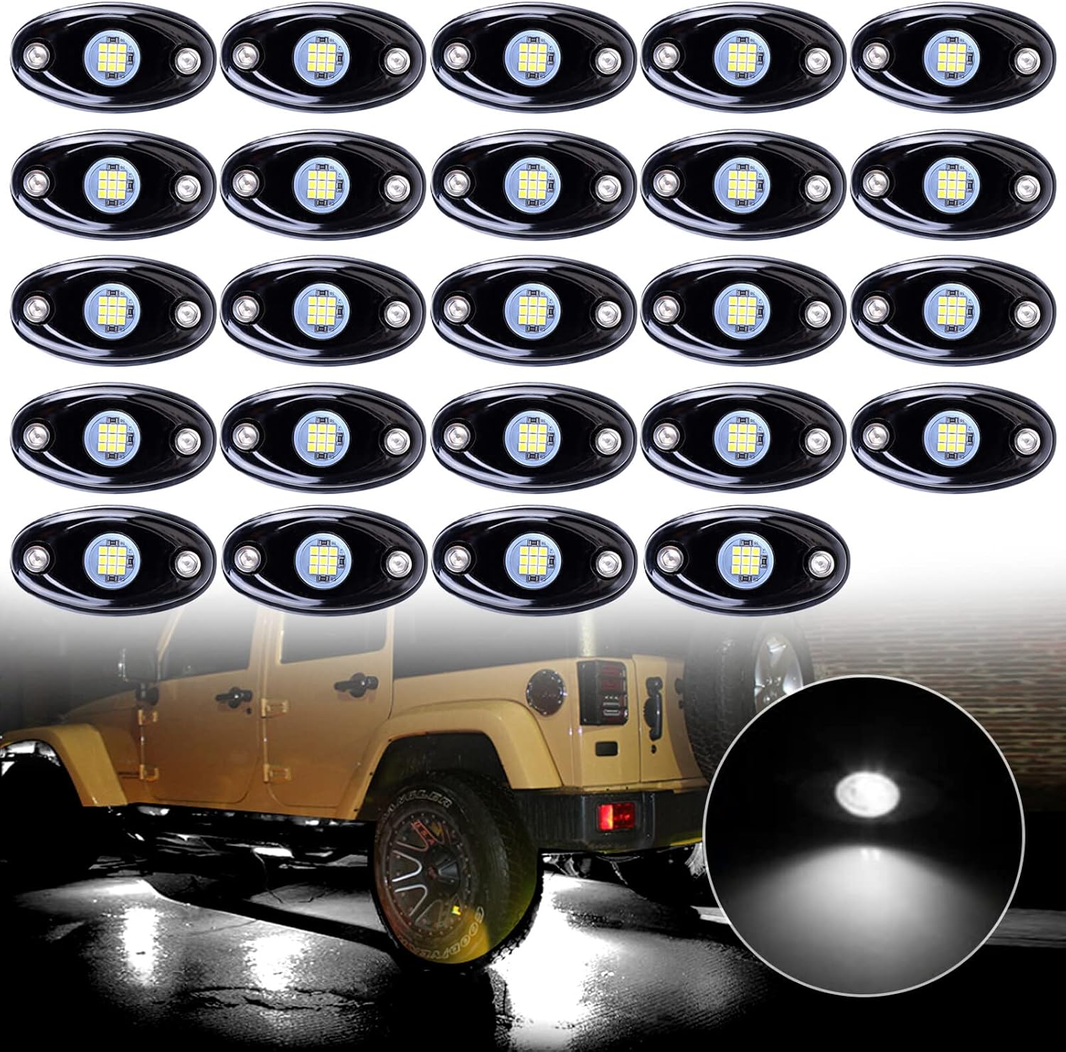 24 Pods LED Neon Underglow Light Kit Waterproof for Truck Motorcycle Boat Off Road H996701
