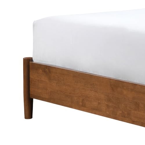 Solid Wood Queen Bed Frame with Headboard, Walnut S710