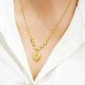 24k Yellow Gold Flower Necklace Women's Collarbone Chain 999 THAI BAHT Jewelry