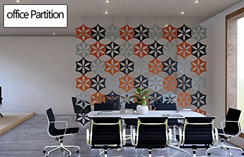 3D Flower Hanging Room Divider Panel 14"x12" Orange K41565