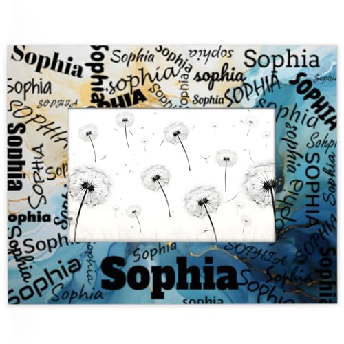 Personalized 4x6 Picture Frame Purple Marble Stone Texture Custom Wood Photo Frame with Your Name Vertical Rustic Wooden Picture Frames for Wall & Desktop Display