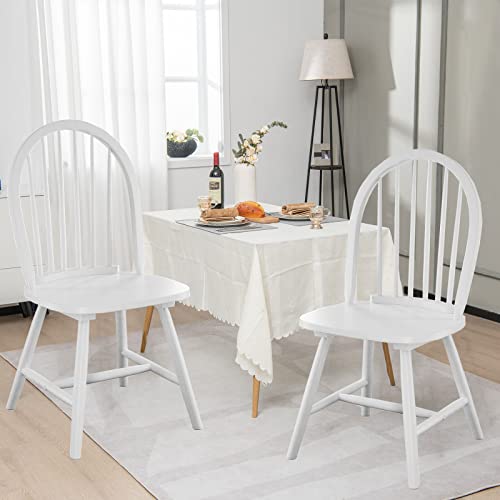 Dining Chairs Set of 2, Wood Spindle Back, Black T836791