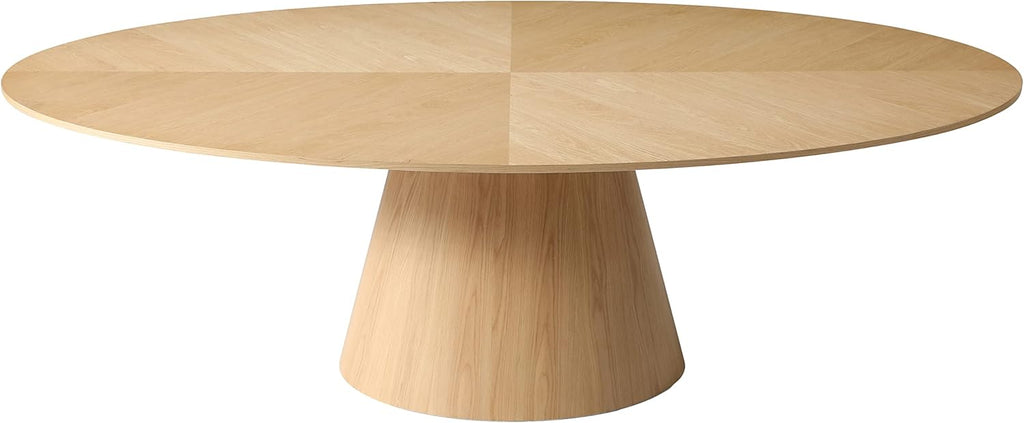 Mid-Century Oval White Oak Wood Dining Table T20063