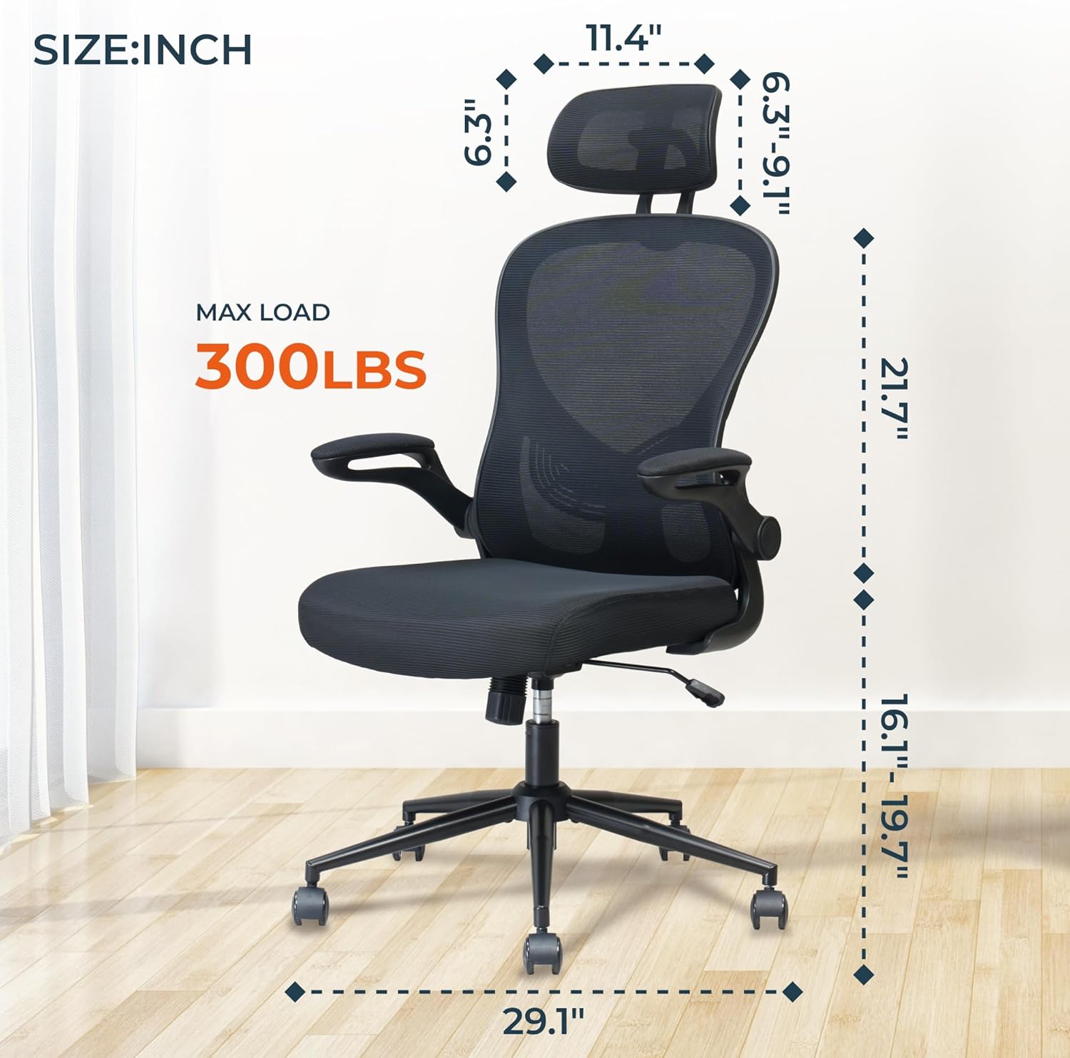 High Back Ergonomic Mesh Office Chair with Adjustable Lumbar Support P323