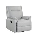Swivel Recliner Chair, Manual 360 Degree Swivel Rocker Recliner Chair, Upholstered Nursery Glider Recliner Single Sofa Chair for Living Room, Beige