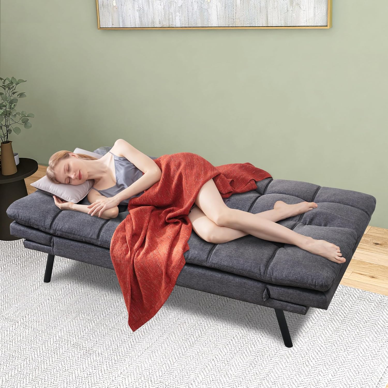 Futon Bed Sofa, Gray N385694