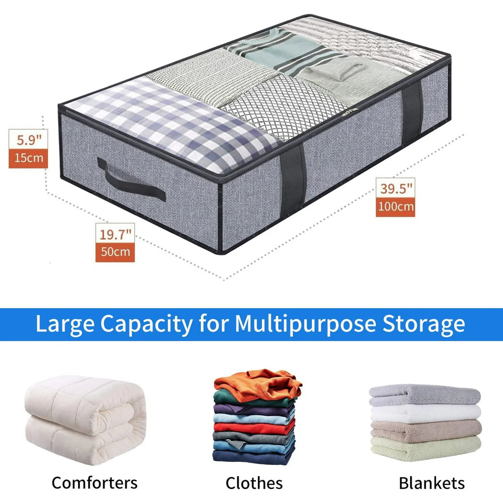 Foldable Underbed Storage Bags with Clear Window O483