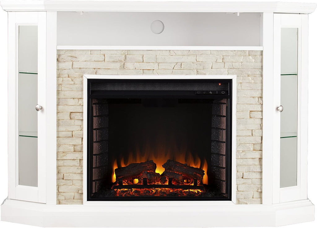 Corner Electric Fireplace Media Storage D87974