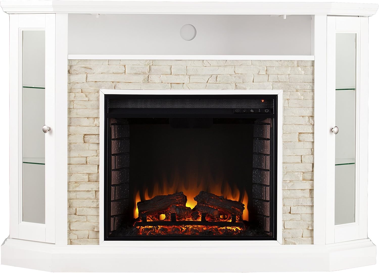 Corner Electric Fireplace Media Storage D87974