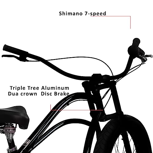 26" Stretch Cruiser Bicycle, Hi-Ten Steel Frame for Adults Z63556