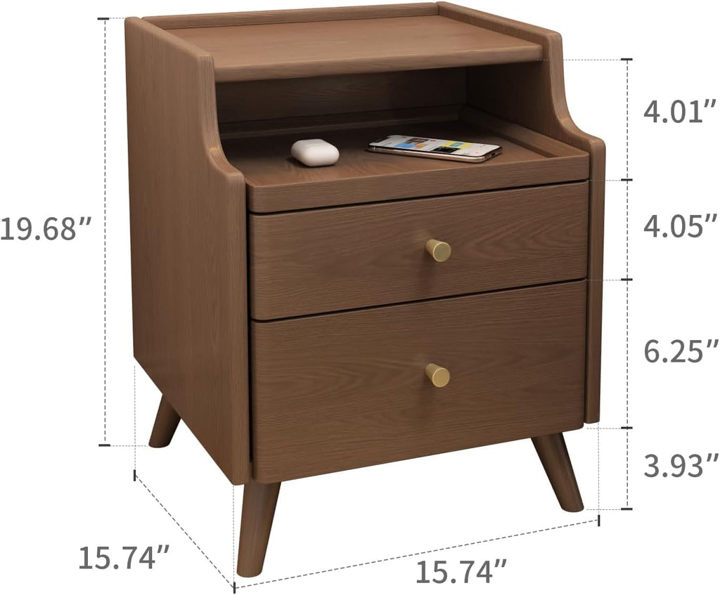 Walnut Nightstand with Drawer E854