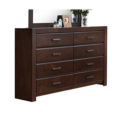 Knocbel 8-Drawer Dresser, Living Room Bedroom Double Chest of Drawers, Fully Assembled, 59" L x 16" W x 40" H (Walnut)