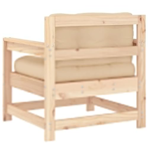 Patio Chairs with Cushions 2 pcs Solid Wood Pine, Brown B375751