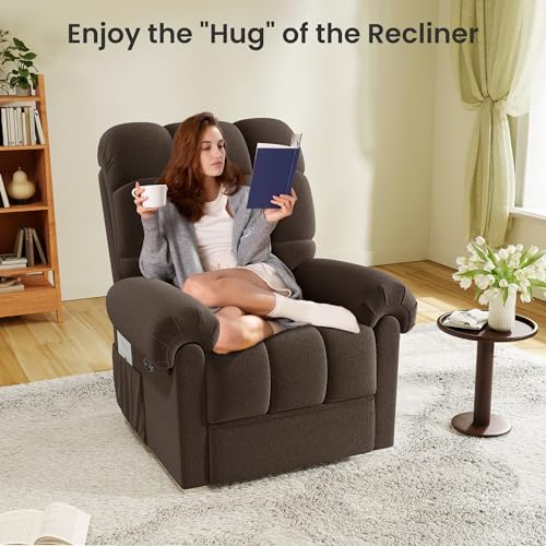 Power Recliner Chair for Adults, Adjustable Electric Lift, USB Port, Beige White E472068