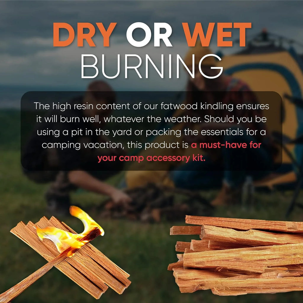 Fatwood Fire Starter Sticks for Fireplace, Campfire, Stove & Grill U580