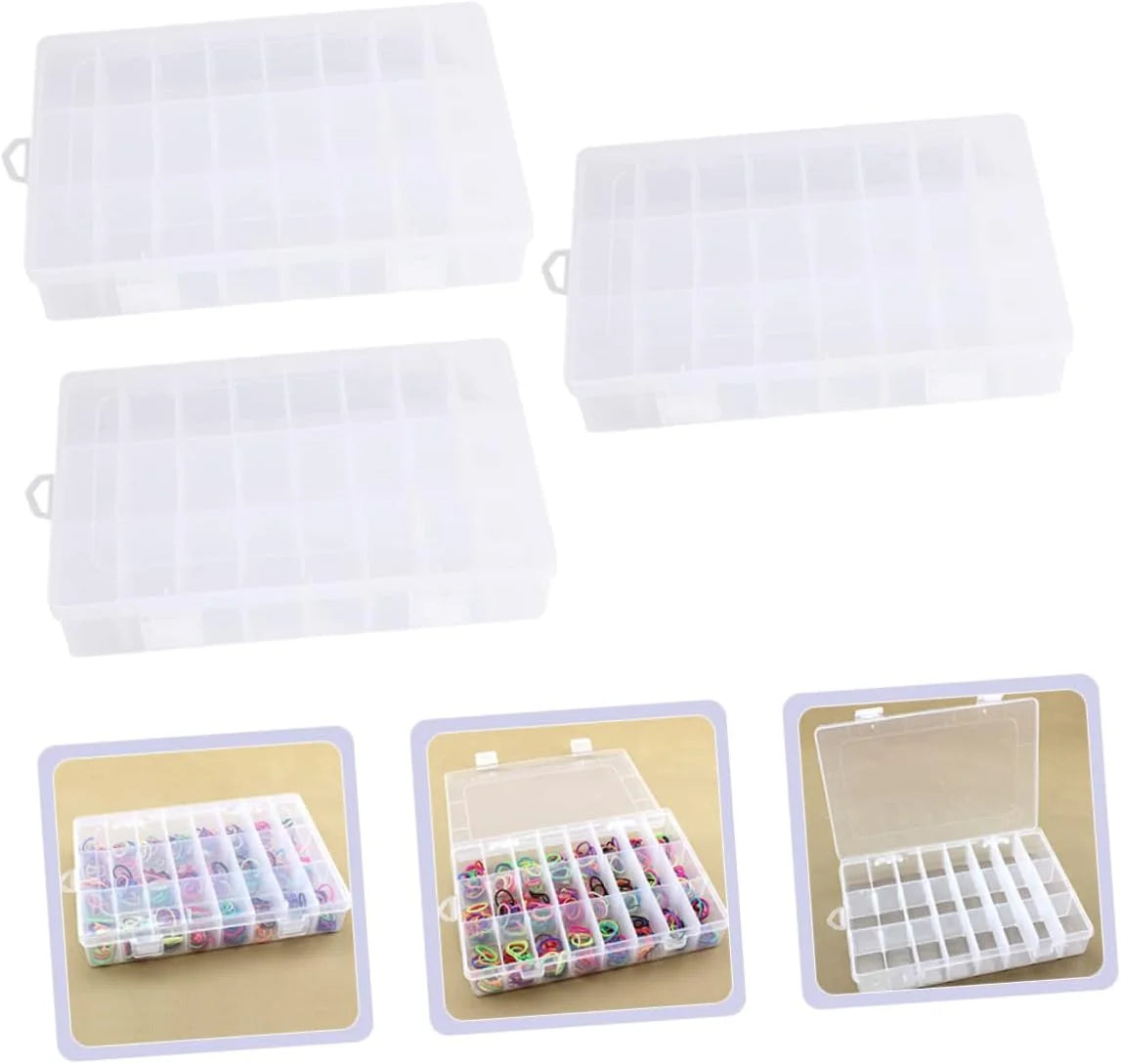 12 Pcs Plastic Storage Box Jewelry Organizer with Compartments P168304