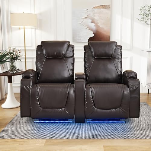 Electric Recliner Loveseat Sofa with Storage Armrest and Cup Holder P9552